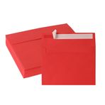 Kırmızı Zarflar 12,7 x 18,7 cm, 50 Paket, Sevgililer Günü, Davetiyeler, Düğün, Doğum Günü için Kendinden Mühürlü A7 Zarflar, Hediye, Kartpostal, 5x7 Tebrik Kartları için uygun, 120 g/m2 Kalın Kağıt