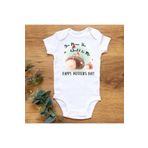 Kirpi Anne Bebek Organik Baskılı Çıtçıtlı Body 2788-LMN, Yeni Doğan