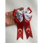Kirpi Toka Atatürk Imza Baskılı Kırmızı Beyaz Tüylü 23 Nisan Klips Kız Çocuk Saç Tokası
