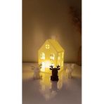 Kış Evi Mini Geyik Mumluk Noel Yılbaşı Süsü Dekoratif Biblo Tealight Mumluk Seti Mumlar Dahildir