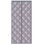 Kış Manyetik Kapı Perdesi - Kalınlaştırılmış Yalıtımlı Rüzgar Geçirmez ve Ses Geçirmez Veranda/Garaj/Bodrum için - PU Deri Gümüş Gri 100 cm x 230 cm