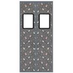 Kış manyetik yalıtımlı kapı perdesi, kalınlaşmış, rüzgar geçirmez, ses yalıtımlı perde, veranda/garaj/bodrum katında, gri poliüretan deri, 120 cm x 220 cm, pencereli mükemmel termal koruma