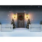 Kış ve Noel Temalı Kapı Detaylı 200X150CM Arka Plan Stüdyo Fonu