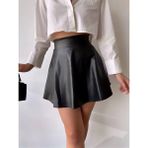 Kısa Deri Çan Etek H26599 - Siyah - XL