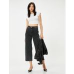 Kısa Geniş Paça Kot Pantolon Cepli - Sandra Culotte Jeans