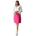 Kısa Kaşe Etek (Pembe, 4XL-5XL)