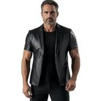 Kısa Kollu Hakiki Deri Blazer Ceket Erkek SlimFit (Siyah Blazer Deri, 48)