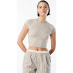 Kısa Kollu Kadın Crop T-Shirt Crop-T-Shırt - Vizon - XL
