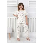 Kısa Kollu Meyve Desenli Kız Çocuk Pijama Takımı
