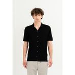 Kısa Kollu Slim Fit Triko Erkek Gömlek - Siyah