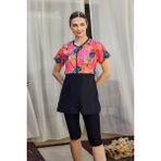 Kısa Kollu Yarı Kapalı Mayo Sude R2803 Color Shell - Siyah