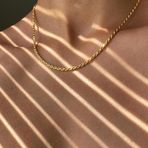 KISA ORTA KALINLIK BURGU KADIN KOLYE ZİNCİR GOLD ÇELİK ÜZERİ ALTIN KAPLAMA GARANTİ BELGELİ