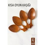 Kısa Oyun Kaşığı Halk Oyunu Kaşığı - Kına Kaşığı Kısa Saplı Zeybek Oyun Kaşığı 4 Adet