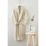 Kısayol Ev-X - Bay ve Bayan Mikrocoton Lüks Bornoz ( Büyük Beden ) - 2XL - Krem