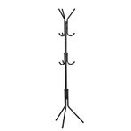 kisidus 9 kancalı ayaklı ayaklı ayaklı askılık, metal, yükseklik 167 cm, manto, şal, çanta ve şapkalar için ceket standı, koridor, oturma odası, yatak odası ve ofis için, siyah