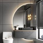 Kısılabilir 43 inç LED Banyo Makyaj Aynası, 120 cm Dokunmatik Kontrol, Buğu Önleyici, 3 Renkli Arka Aydınlatma, Tasarım, Ev Dekorasyonu ve Kişisel Bakım İçin Mükemmel (Sol 43 inç)