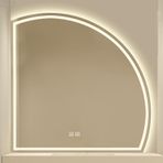 Kısılabilir LED Banyo Aynası, Buğu Önleyici Yarım Daire Duvara Monte Makyaj Aynası, Önden Aydınlatmalı Tasarım, Sol Alt Kesim ile 31 inç (80 cm) - Modern Banyolar için Mükemmel