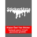 Kişisel Isim Soyisim Kan Damlayan Isimlik Araba Oto Motosiklet Karavan Sticker 00609 - 99x45 Cm - Beyaz