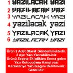 Kişisel Yazı 2 Adet Sticker Araba Oto Motosiklet Karavan Etiket 02110 - 100 Cm - Siyah