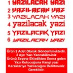 Kişisel Yazı 2 Adet Sticker Araba Oto Motosiklet Karavan Etiket 02110 - 200 Cm - Kırmızı