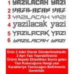 Kişisel Yazı 2 Adet Sticker Araba Oto Motosiklet Karavan Etiket 02110 - 40 Cm - Gri