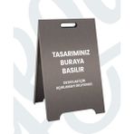 Kişiselleştirilebilir Ayaklı Metal Reklam Tabelası – Çift Taraflı Dış Mekan Tanıtım Panosu – Kafe, Restoran ve Mağazalar Için Kolay Kurulumlu Dayanıklı Işletme Tabelası - Mega - Koyu Gümüş Satine