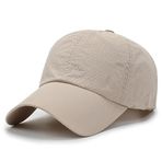 Kişiselleştirilmiş Delikli Beyzbol Şapkası Basit Moda Güneş Koruyucu Visor Nefes Kap Erkek ve Kadın Açık Seyahat kapakları, Bej, Tek Beden