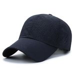 Kişiselleştirilmiş Delikli Beyzbol Şapkası Basit Moda Güneş Koruyucu Visor Nefes Kap Erkek ve Kadın Açık Seyahat kapakları, Koyu Mavi, Tek Beden