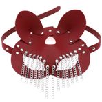 Kişiselleştirilmiş Punk Tarzı Deri maske, Maskeli Balo Parti Dekorasyonu Göz maskesi, Gizemli Gösteri Rock Fashion Sense (kırmızı)
