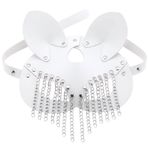Kişiselleştirilmiş Punk Tarzı Deri maske, Maskeli Balo Parti Dekorasyonu Göz maskesi, Gizemli Gösteri Rock Modası Anlayışı (Beyaz)