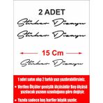 Kişiye Özel 2 Adet Isim Soyisim Yazılacak Yazı Sticker El Yazısı Isim Oto Araba Motosiklet Karavan Sticker 00028 15 Cm
