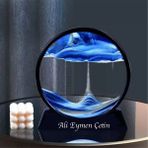 Kişiye Özel 3D Hareketli Sandscape Kum Saati Dekoratif 21CM - 0 - Siyah