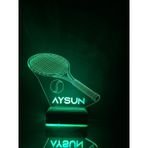 Kişiye Özel 3D Tenis Ve Tenis Topu Masaüstü Hediyelik Led Lamba