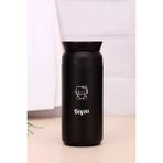 Kişiye Özel 500 ml Paslanmaz Çelik Hello Kitty Baskılı Termos 8 Saat Isı Koruma Kahve ve Çay Termosu - Siyah