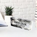 Kişiye Özel Akrilik Masa Üstü Isimlik Büro Ofis Makam Işyeri Hediyesi Masaüstü Isimliği - 1 Adet - Şeffaf