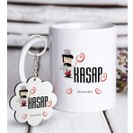Kişiye Özel Anahtarlık ve Mesleki Kasap Beyaz Kupa
