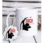 Kişiye Özel Anahtarlık ve Mesleki Okçu Beyaz Kupa
