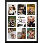Kişiye Özel Anneler Günü Hediyesi Anlamlı Ahşap Çerçeveli Tablo - 33x48 - Siyah
