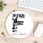 Kişiye Özel Atatürk Resimleri İle Bezenmiş F Harfli İsimli Baskılı Mouse Pad
