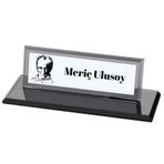 Kişiye Özel Atatürk Sluetli Kristal Masa İsimliği