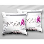 Kişiye Özel Başak Burcu Iki Adet Iki Tarafı Baskılı Yıkanabilir Yastık Kırlent Kılıfı - Krem - 43x43