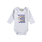 Kişiye Özel Baskılı Bebek Zıbın Bayram Şekeri Benim Dede, 6 Ay, Unisex, Beyaz