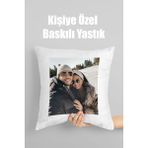 Kişiye Özel Baskılı Yastık - 40 x 40 cm - Beyaz