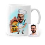 Kişiye Özel Bay Kebapçı Karikatür Beyaz 1 Kupa Bardak