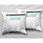 Kişiye Özel Blogger Iki Adet Iki Tarafı Baskılı Yıkanabilir Yastık Kırlent Kılıfı - Krem - 43x43