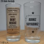 Kişiye Özel Cam Rakı Bardağı Seti Ikili ( 230ML ) – Dert Kesici - Şeffaf - 230 ml