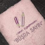 Kişiye Özel Canım Öğretmenim Nakışlı Havlu 30 x 50 - Pembe - 30 x 50 cm