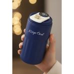 Kişiye Özel Dijital Isı Göstergeli Paslanmaz 304 Lacivert Çelik Bardak Termos Mug Kupa 400ML