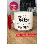 Kişiye Özel Doktor Kupa Bardak Kırmızı T Kulplu Tıp Bayramı Hediye - Seçenek 1