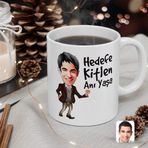 Kişiye Özel Erkek Hedefe Kitlen Anı Yaşa Karikatürlü Beyaz Kupa Bardak